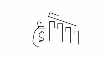 Para Torbası ve Düşen Grafikle Ekonomik Çöküş Simgesi