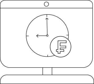 Saat ve para birimi sembolü ile finans yönetiminin kavramsal illüstrasyonu.