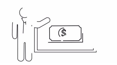 İş Adamı Nakit Sunum Tasviri Sunar