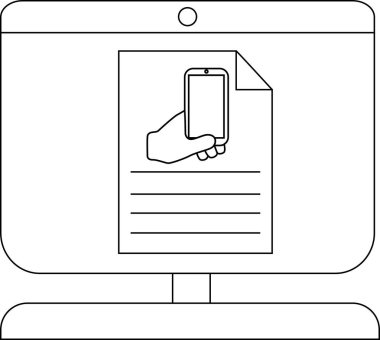 Modern workspace featuring a hand holding a smartphone and a digital document.