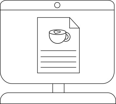 Yaratıcı Projeler için Bilgisayar Ekranında Tarz Kahve Kupası