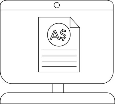 Muhasebe ve ticari işlemler için mali belge ve bilgisayar ekranı