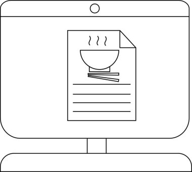 Lezzetli Asya Mutfağı Tarifi Dizüstü bilgisayar ekranında