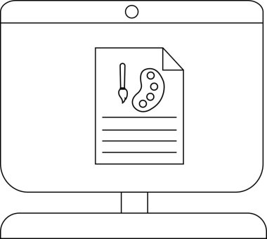 Fırça ve paletli dijital sanatçılar için yaratıcı çalışma alanı kavramı.