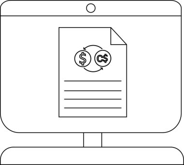 Para Birimi Sembollü Bilgisayar Ekranı Konsepti