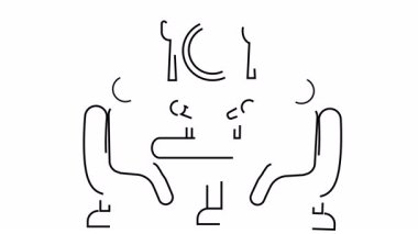 İki kişi mikrofonla yemek yiyor, yemek ve sohbet konuları için mükemmel.