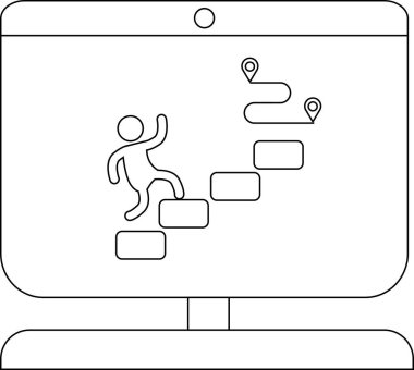 Kişisel büyüme ve başarı kavramı bir bilgisayar ekranında temsil edilmektedir.