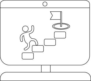 Başarı: Dijital Dünya 'da Hedeflere Doğru Yürüyen Bir Kişi