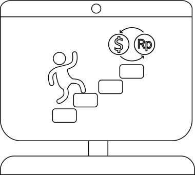 Yükselen bir rakamla finansal büyüme ve döviz kuru kavramı.