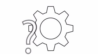 Yenilikçi fikirler için soru işaretiyle yaratıcı dişli sembolü.