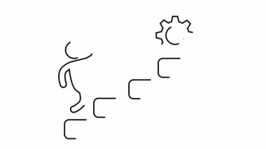 İlerlemeyi ve yeniliği sembolize eden bir vitese doğru merdivenleri çıkan insan tasviri.