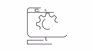 Teknoloji ve ayarları temsil eden bir bilgisayar monitörünün basit ana hatları.