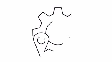 Konum iğneli geometrik dişli yenilikçi teknoloji çözümlerini sembolize ediyor.