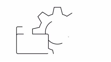 Teknolojik çözümler için dişli ve dizin illüstrasyonlu dosya yönetimi kavramı