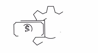 Para ve endüstri viteslerinin kavramsal çizimi, finans ve imalatı sembolize eder.