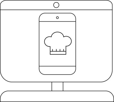Şefin şapka simgesini gösteren akıllı telefonlu bir masaüstü simgesi