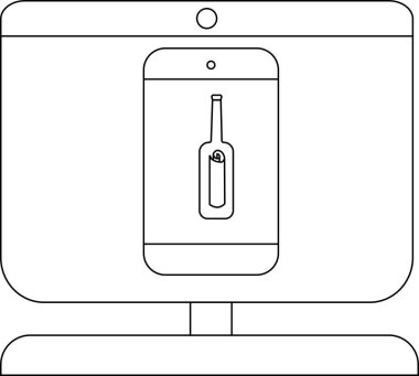 Bir ekran içinde parşömen olan bir şişe gösteren daha küçük bir ekran gösterir