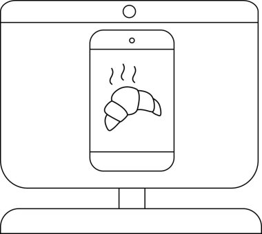 Bir monitör, kruvasan grafiğini gösteren bir akıllı telefon görüntüler
