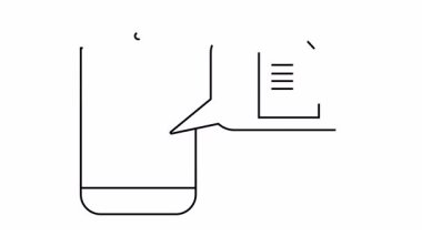 Konuşma balonunda belge simgesi olan bir telefonun özet çizimi