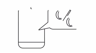 Bir telefon siyah ile özetlenmiş bir konuşma balonunda yüzde sembolü gösterir