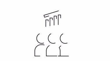 Yükselen bir çubuk grafiğinin altında yukarı bakan bir okla üç şekil