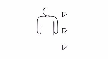 Görevleri veya nitelikleri sembolize eden üç kontrol işaretinin yanında bir kişi figürünün ana hatları
