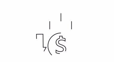 Üzerinde dolar işareti olan bir bozuk para, üzerinde 3 çizgi olan bir okun yanındadır.