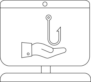 Ekranda ekranın ortasındaki oltanın altında bir el görünüyor.