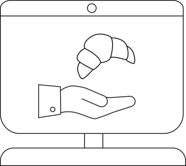 Ay çöreği sunan bir eli gösteren bir masaüstü görüntüsü
