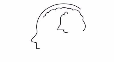 Profil, içinde çan olan bir beyin olduğunu gösteriyor.