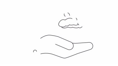 Yüzen beyinli, takım elbiseli, basit bir çizim stili.