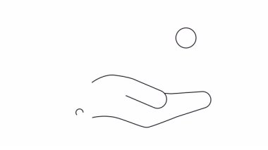 Basit bir tasarım sunan ya da alan bir elin çizimi