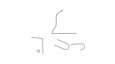 Düz beyaz bir arkaplanda basit bir tasarım çizilmiş çanı tutan el.