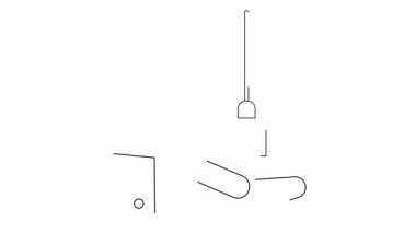 El, küçük bir süpürge hattının altında uzanır.