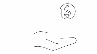 El aşağıda istiflenmiş madeni paralar ve dolar işareti