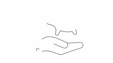 Çizgi, açık bir elin üzerinde takım elbiseli bir kumbarayı gösteriyor.