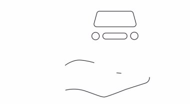 Çizgi açık elin üstündeki arabayı gösteriyor.