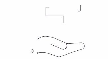 Askıya alınmış bir boya silindirini minimalist bir sanat tarzında sunan bir el.