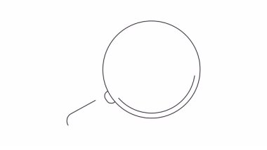 Büyüteçteki boya silindirinin çizgi çizimi. İkisi de siyah.