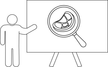 Çizgi sanatçısı sehpada büyümüş hücreyi sunar.