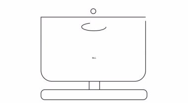 Basit bir siyah beyaz yağ bidonunu görüntüleyen monitör