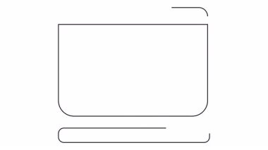 Bir monitör basit çizgi sanatı ile yapılmış bir boya silindiri aracını görüntüler