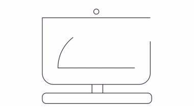 Gösterge gösterici ile gösterilen bir monitör. Hepsi satır sanatı tarzında.