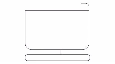 Bir çizgi çizimi bir monitör standı ve bir bilgisayar faresi olan bir masaüstü bilgisayarını gösterir