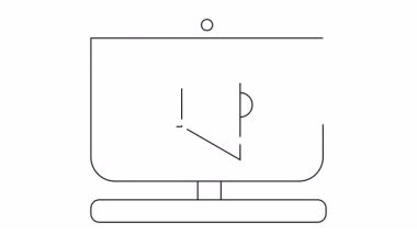 Bir hoparlör simgesi ile bir bilgisayar monitörünün siyah beyaz çizgi çizimi sessize alınmış sesi simgeliyor.