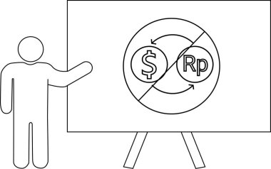 Tabela üzerinde döviz dövizi olmayan bir kişinin ana hatlarını çiz