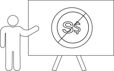 Bir tezgahta para olmadığını gösteriyor.