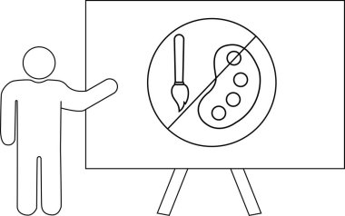 Siyah beyaz bir sehpada sanat sembolü olmayan bir sunucu.