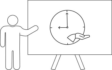 Sunum, saat 900 'de bir saati gösteriyor.