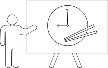 Sehpadaki saat diyagramını şekillendiren saat elleri bir saat gösterir